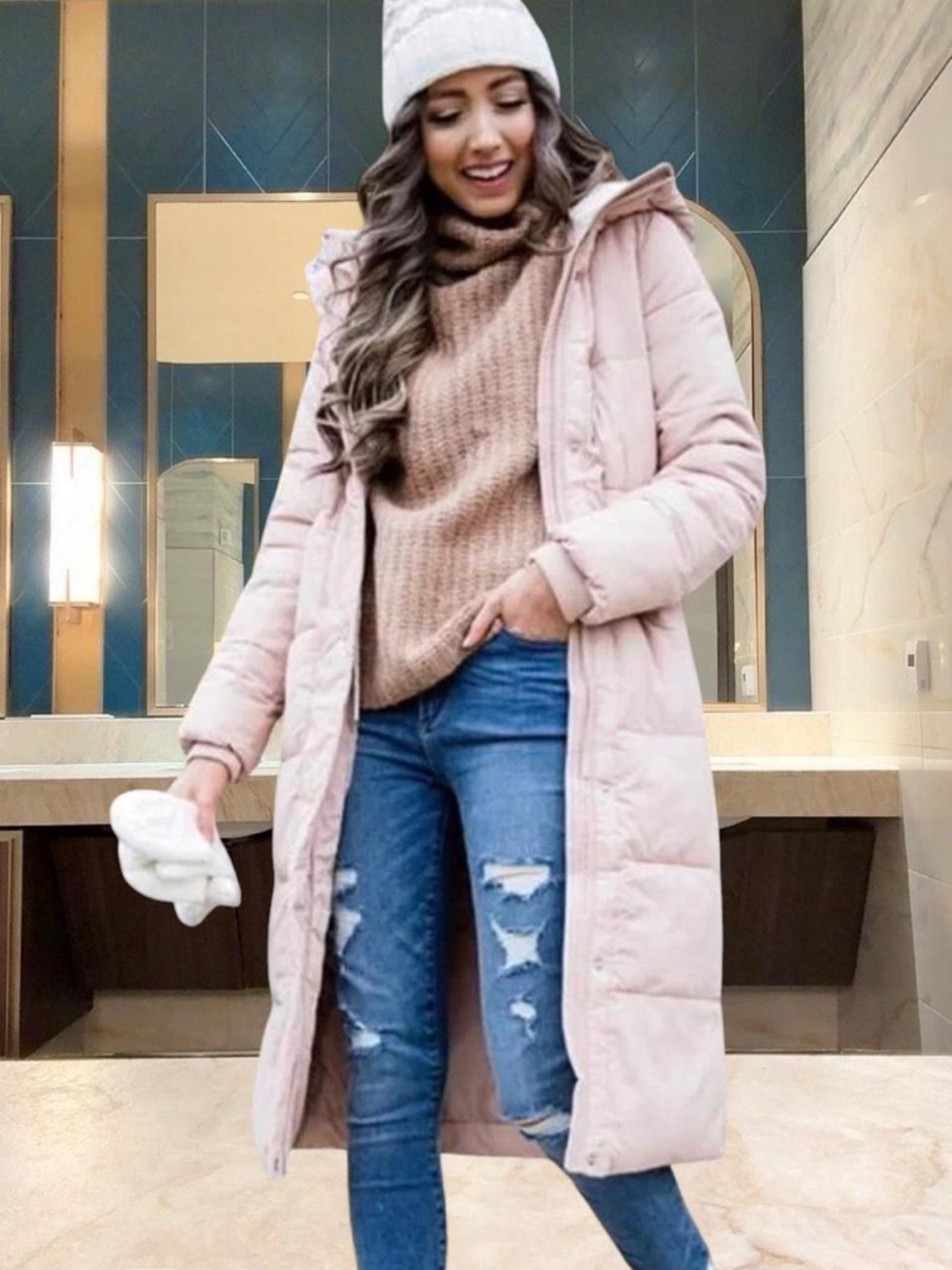 ABERCROMBIE & fitch long puffer jacket size M